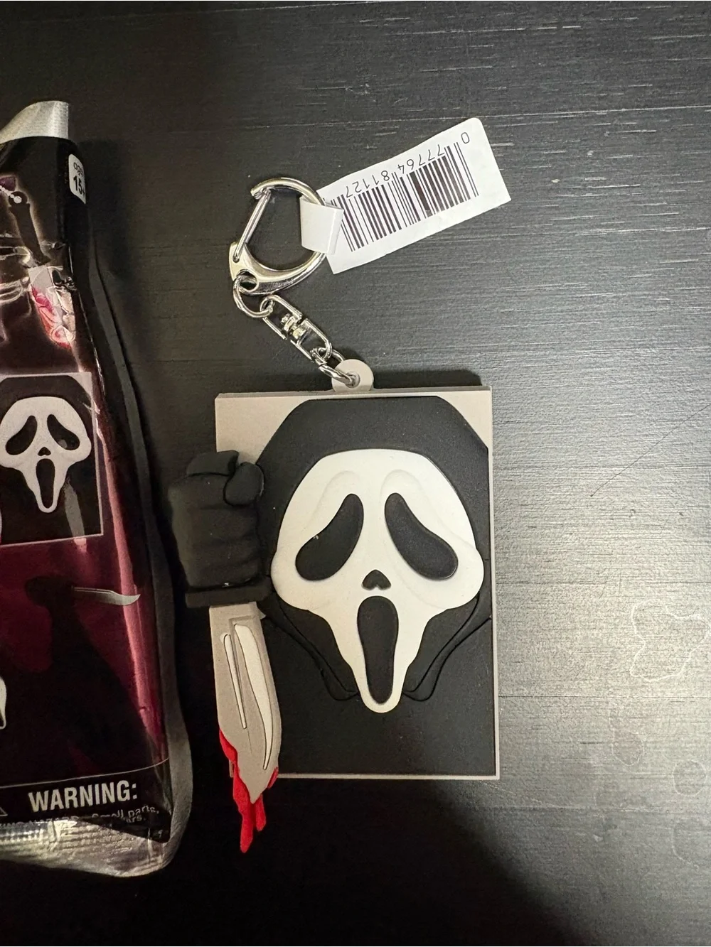 Ghost face figural bag clip keychain